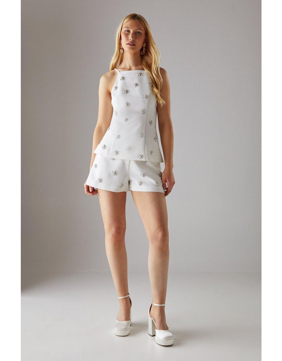 Embellished Square Neck Top