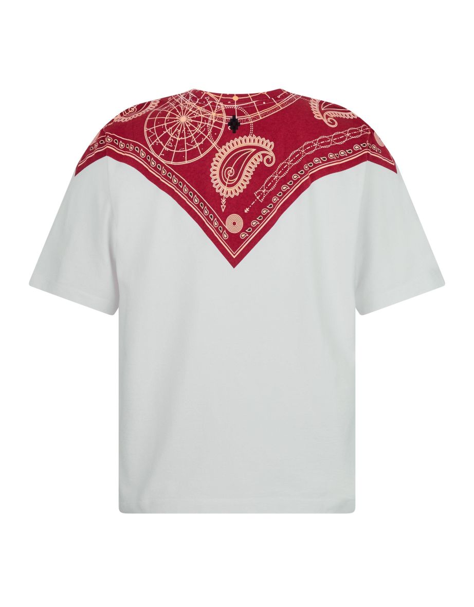 Men's Marcelo Burlon Bandana Over T-Shirt in White - 1