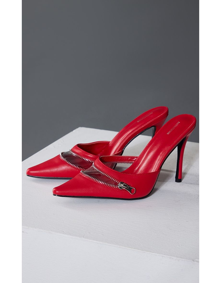 Vinyl heeled mules outlet