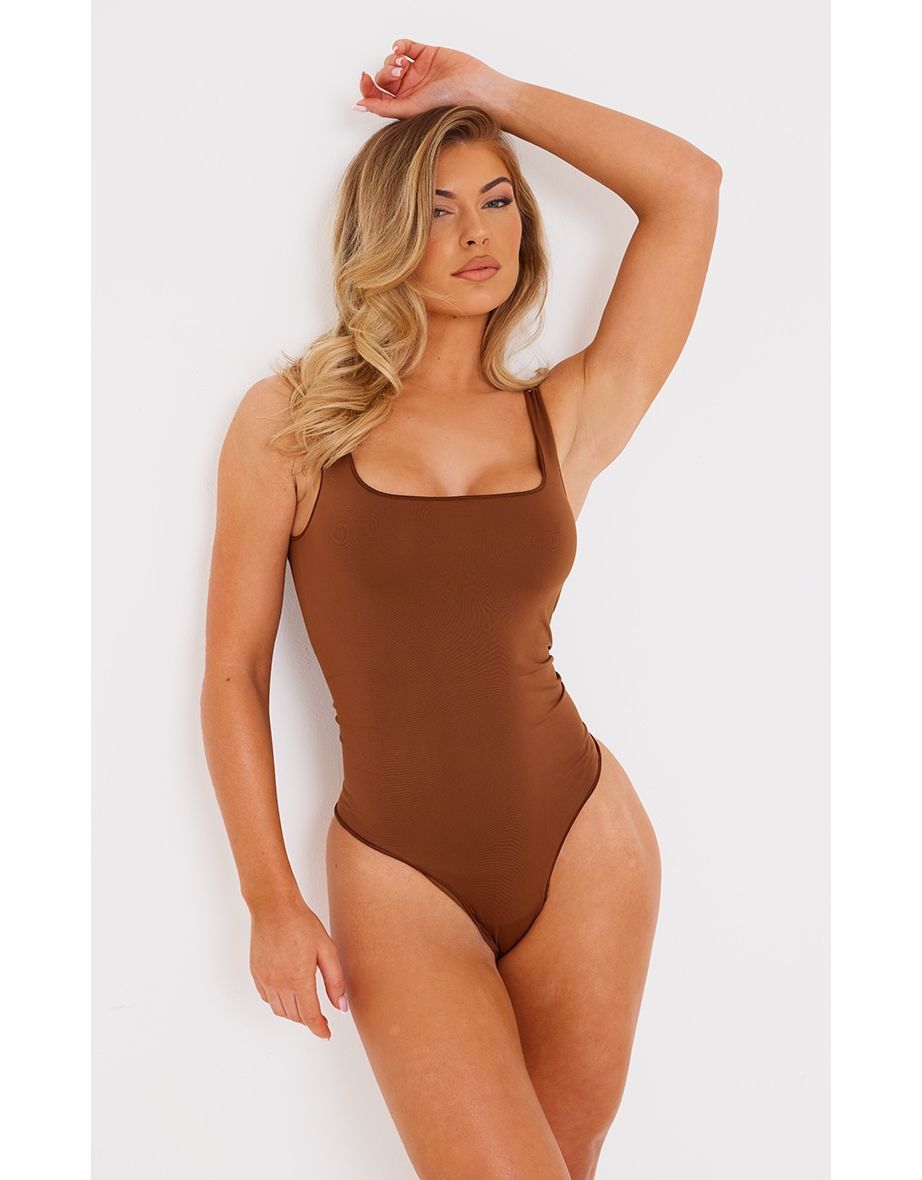 Brown Seamless Lingerie Bodysuit