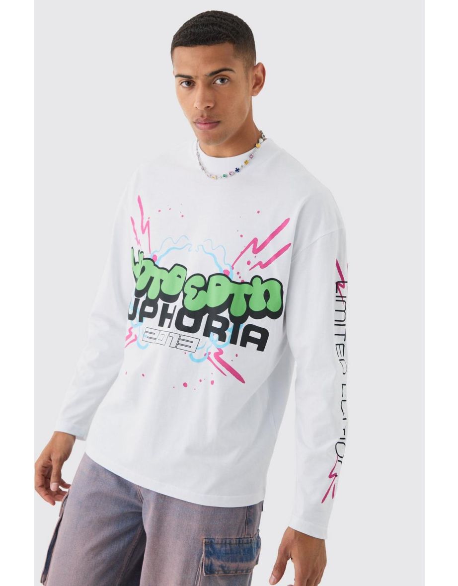 Long Sleeve Euphoria Graphic T-shirt - white