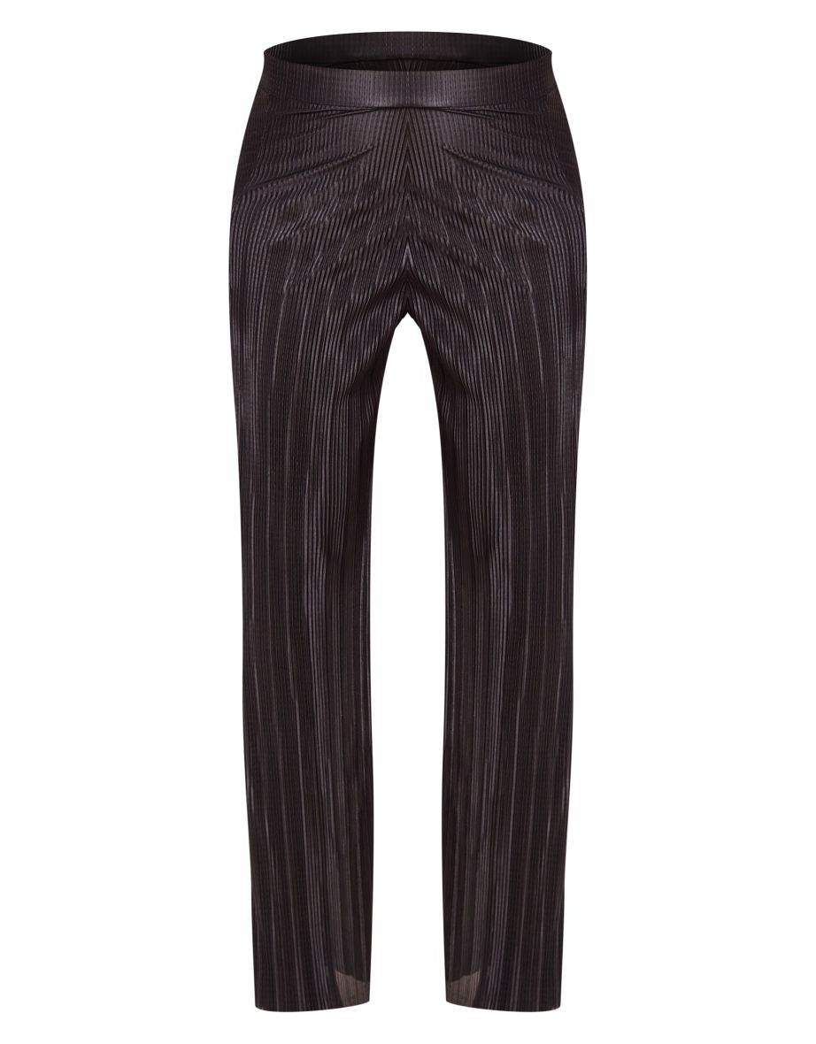 Maternity Black Plisse Wide Leg Trousers - 4