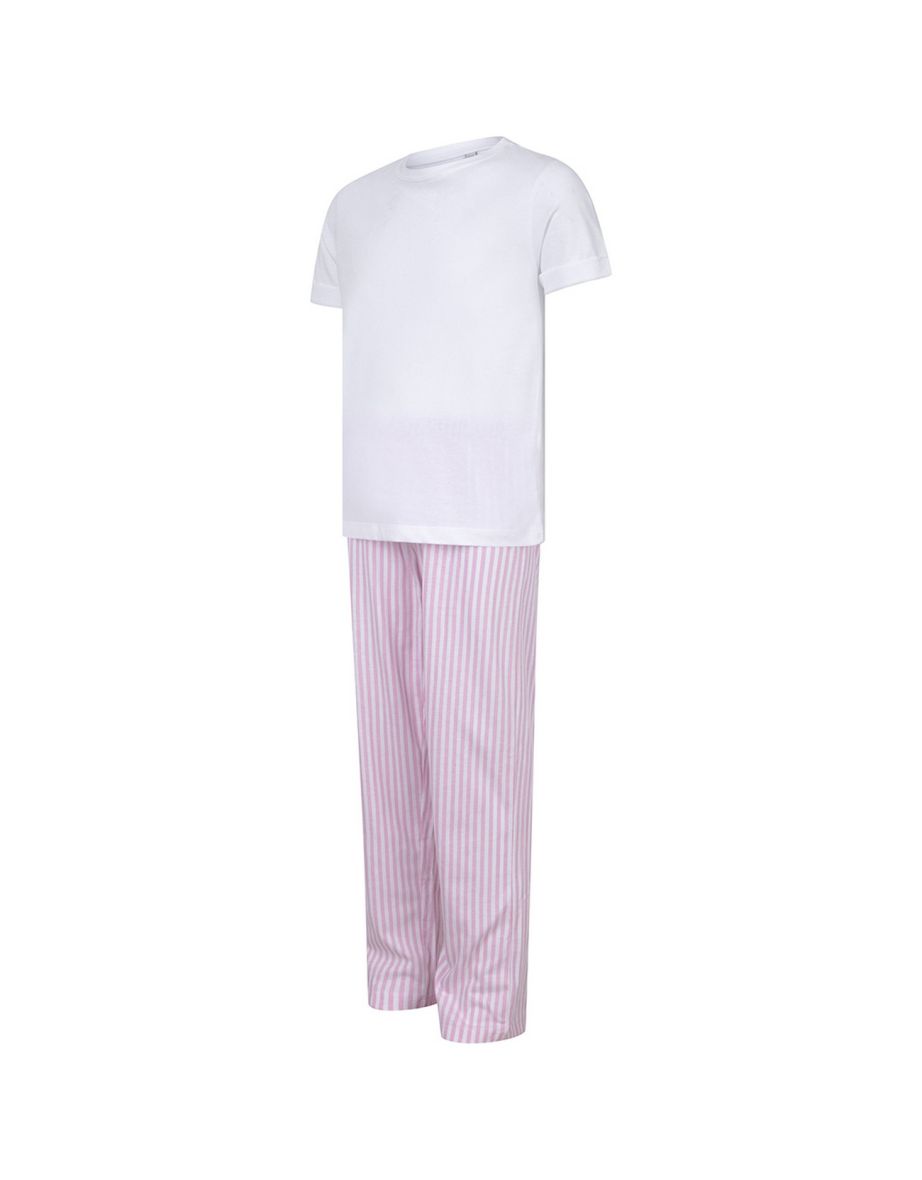 Towel City Girls Long Pyjamas - White/Pink