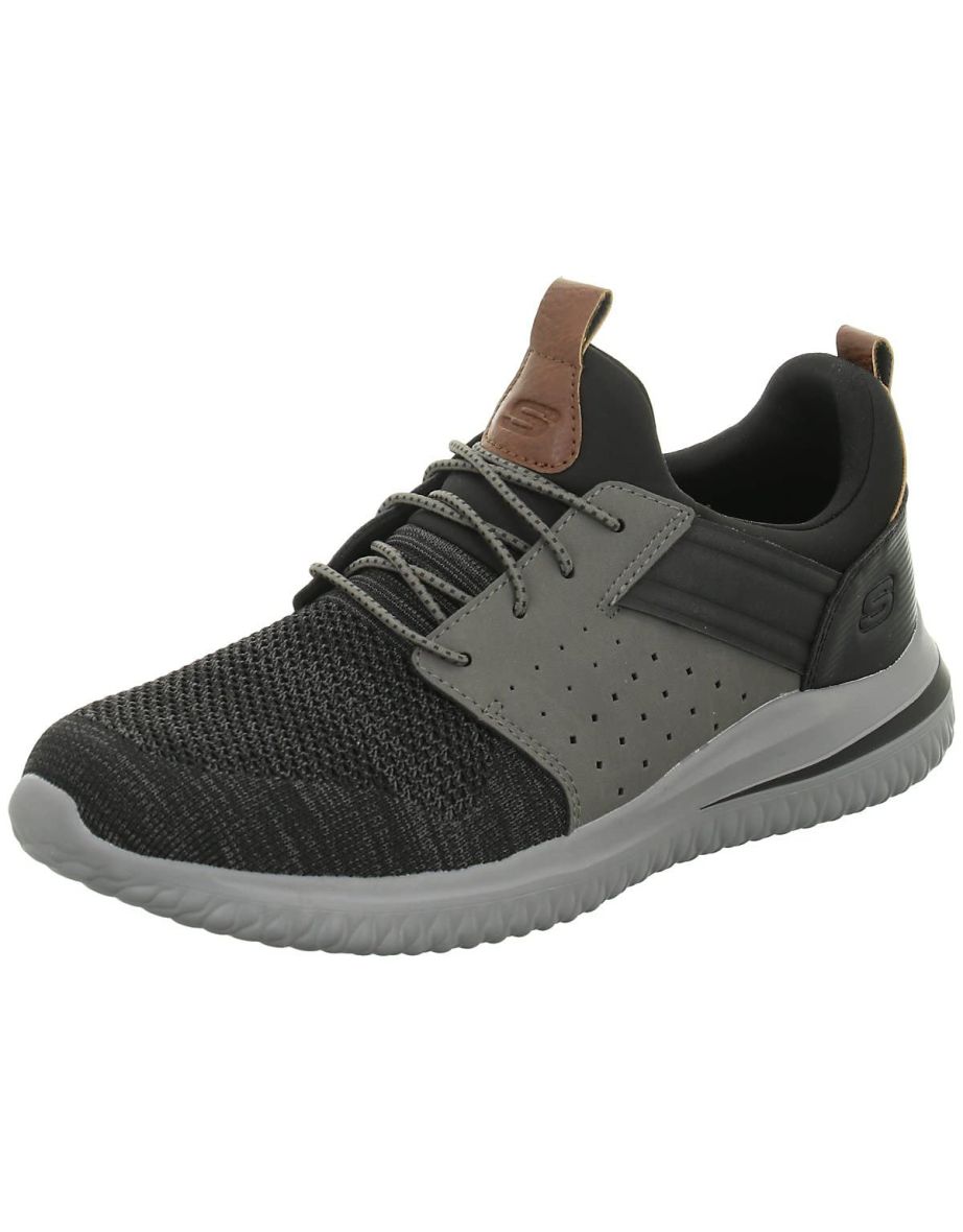 Shop Skechers Mens Delson 3.0 Cicada Trainers Black Grey Online in Iraq VogaCloset