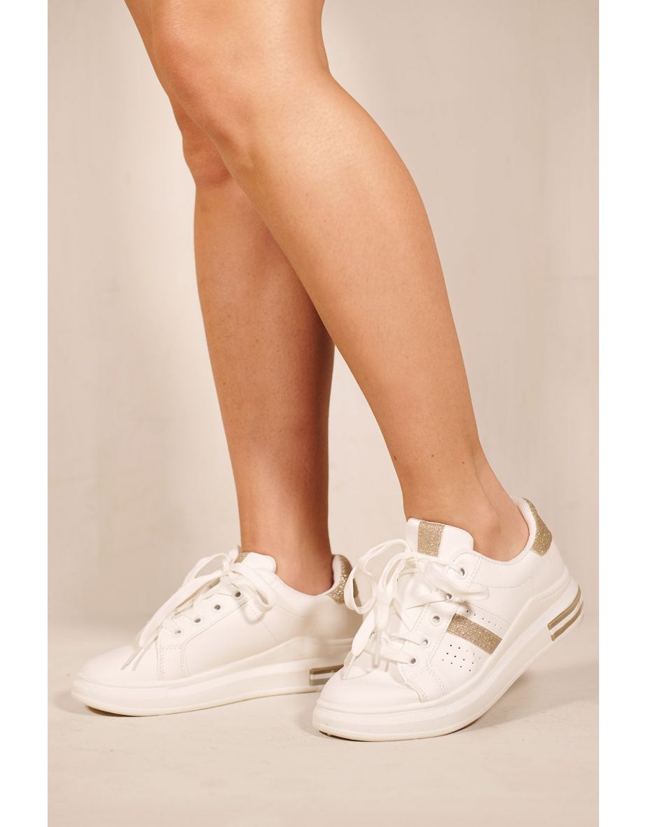 Gold chunky trainers online