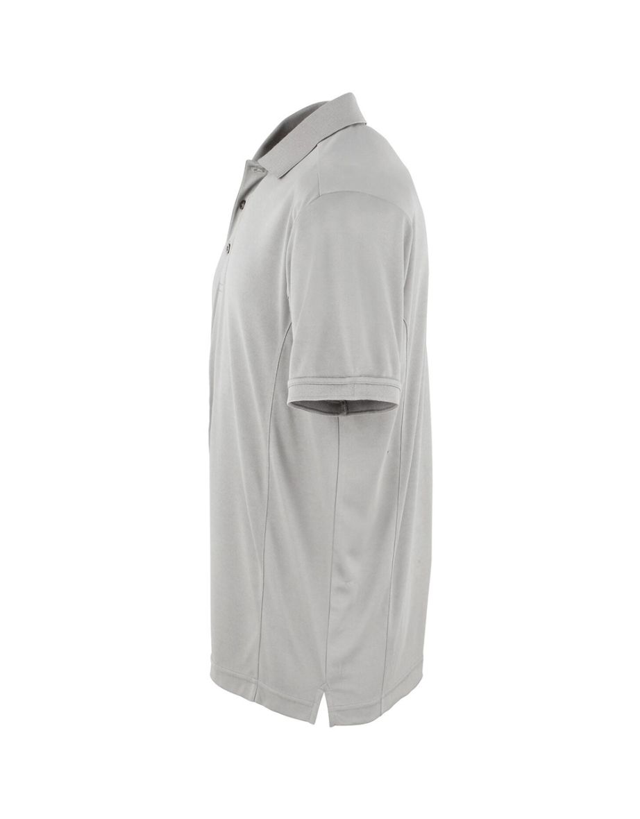 Premier Mens Coolchecker Pique Short Sleeve Polo T-Shirt - Silver - 2