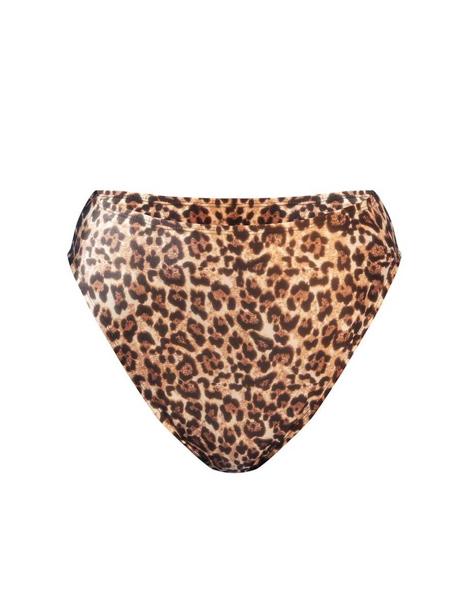 Recycled Leopard Mix & Match High Waisted High Leg Bikini Bottoms - 2