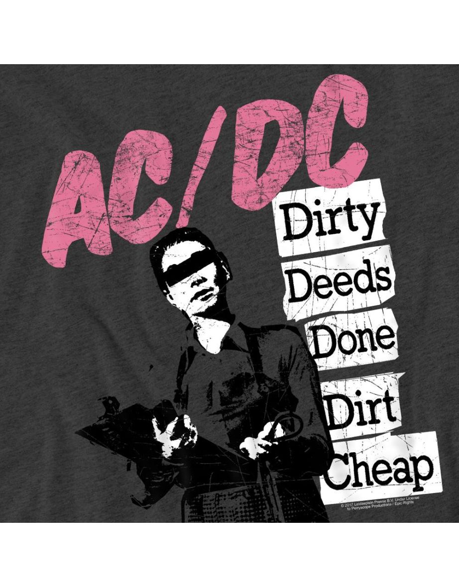 AC/DC Unisex Adult Dirty Deeds T-Shirt - Charcoal - 3