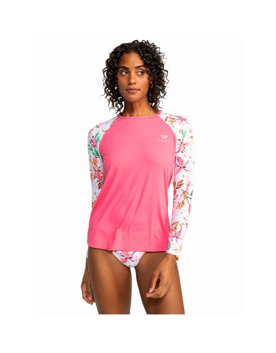 Shop Roxy Womens Printed Swim Swimming Surf Surfing UV Protect Long Sleeve Rash Vest Online in Qatar VogaCloset