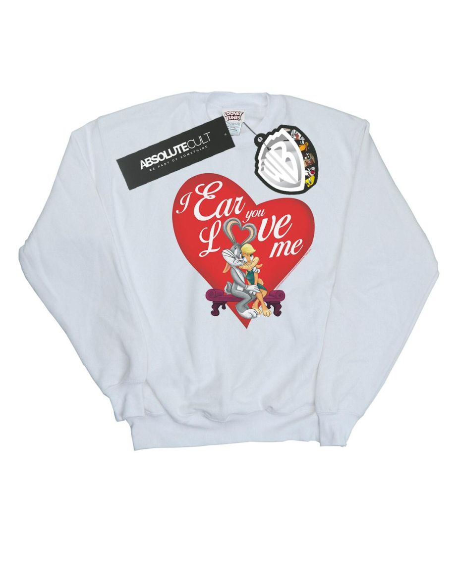 Looney Tunes Girls Bugs Bunny And Lola Valentine´s Day Love Me Sweatshirt - White