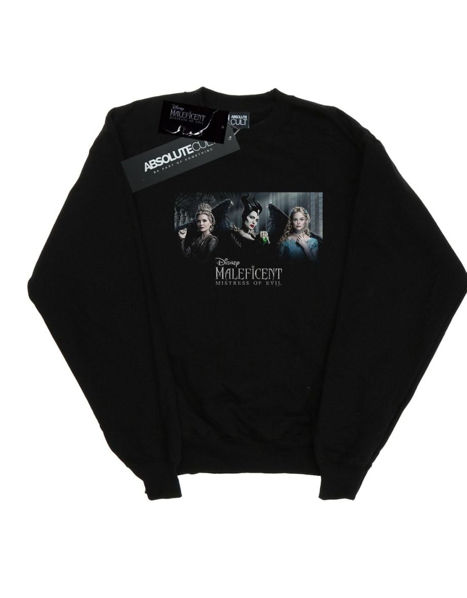Disney Girls Maleficent Mistress Of Evil Character Poster Sweatshirt - Black