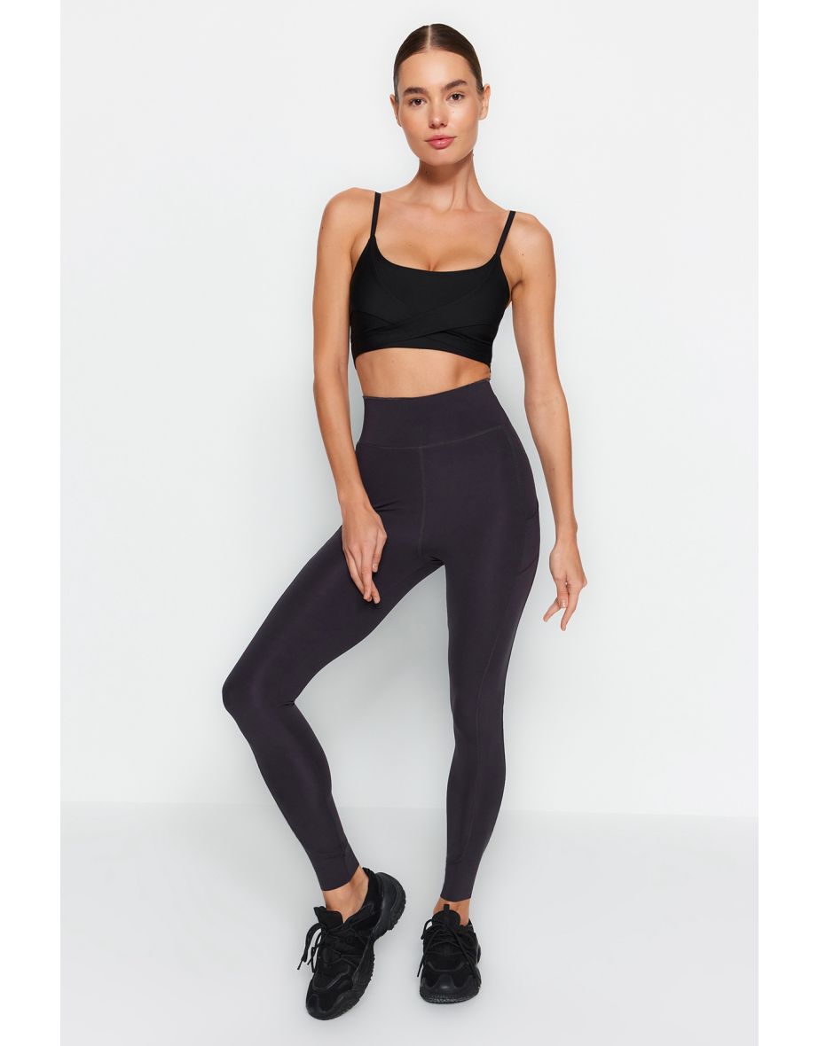 Dark Anthracite Full Length Sport Tights in Dark Anthracite, with an extra- firming effect, reflective print.