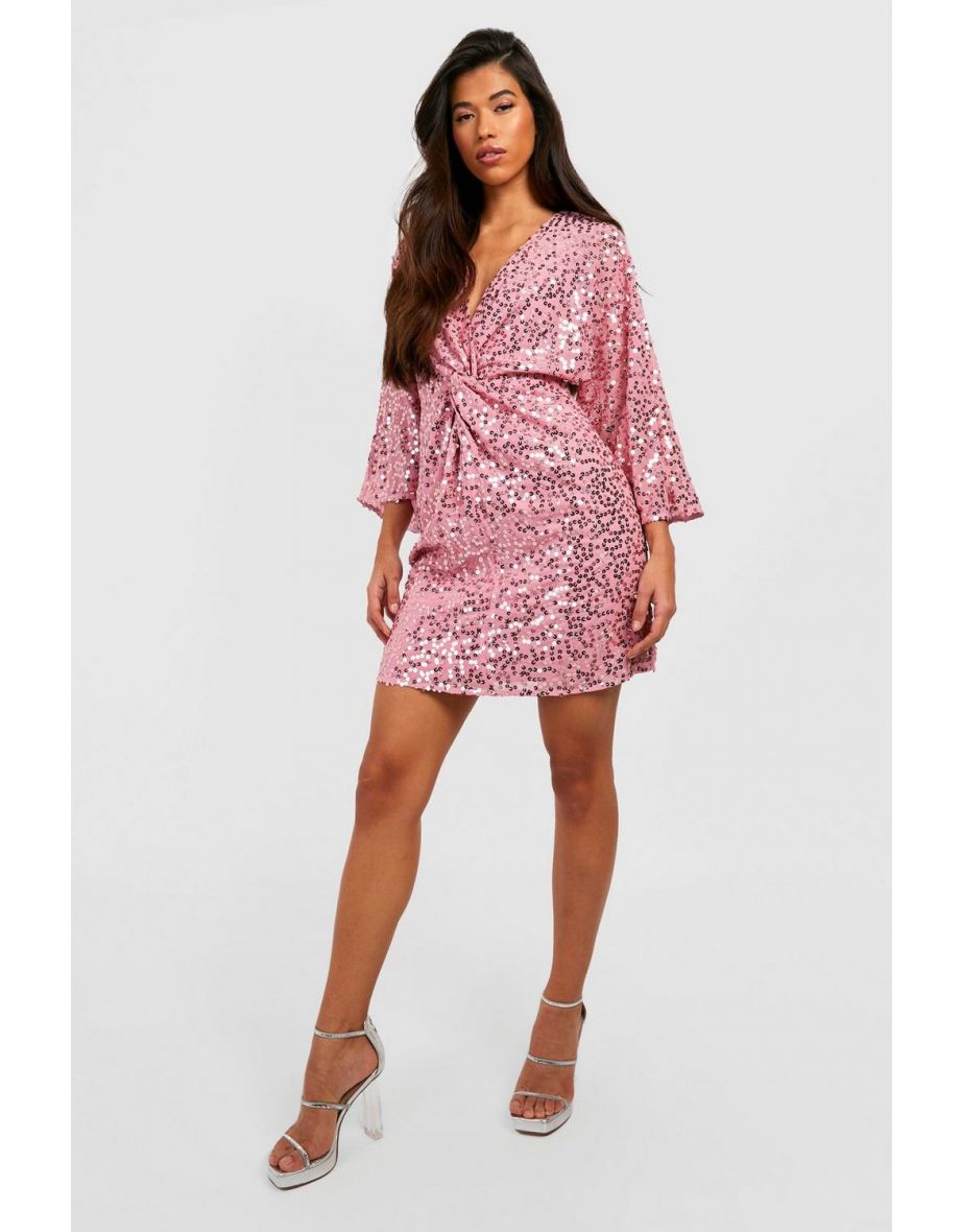 Missguided pink sequin dress shop