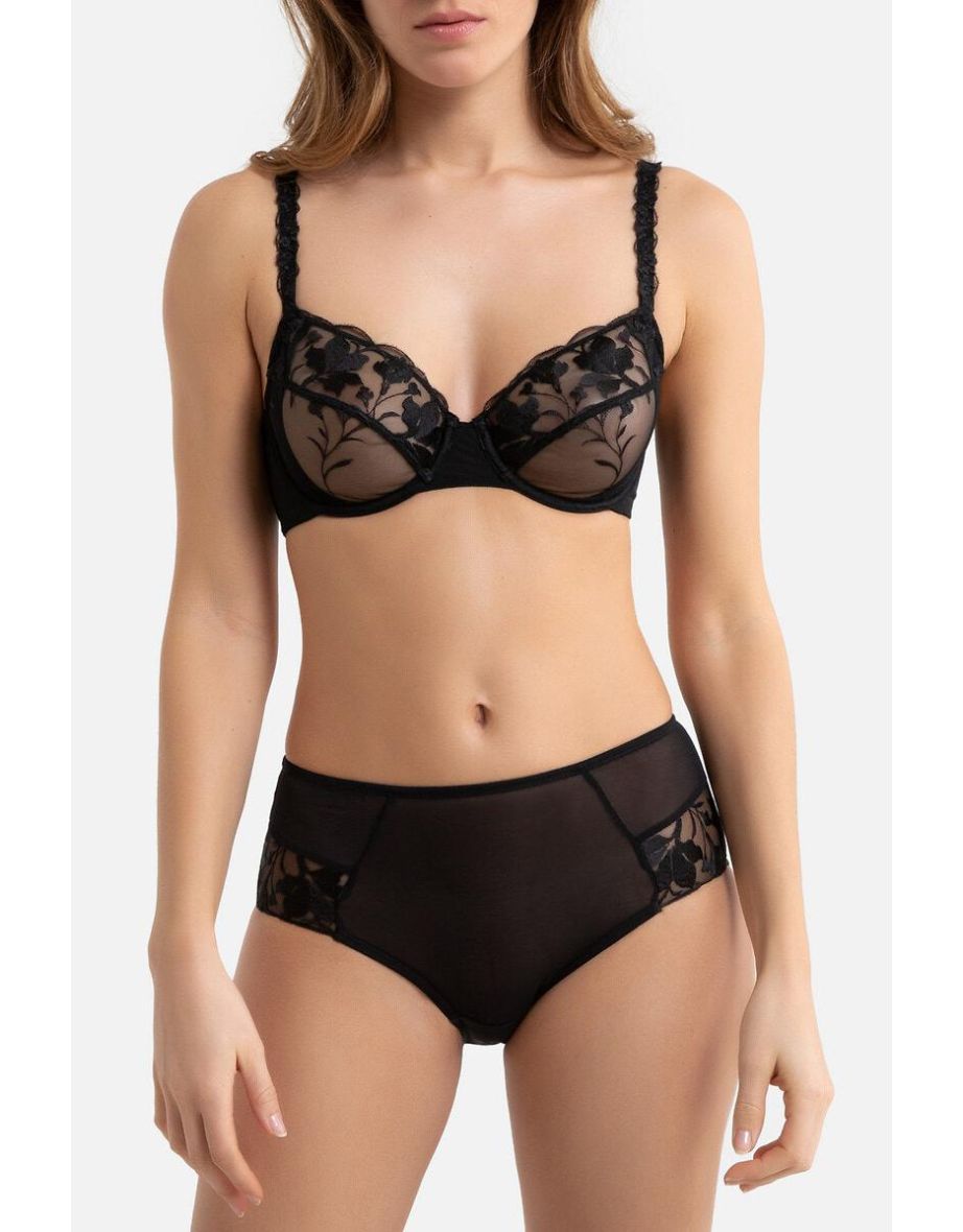 Full Knickers with Embroidered Tulle Detail