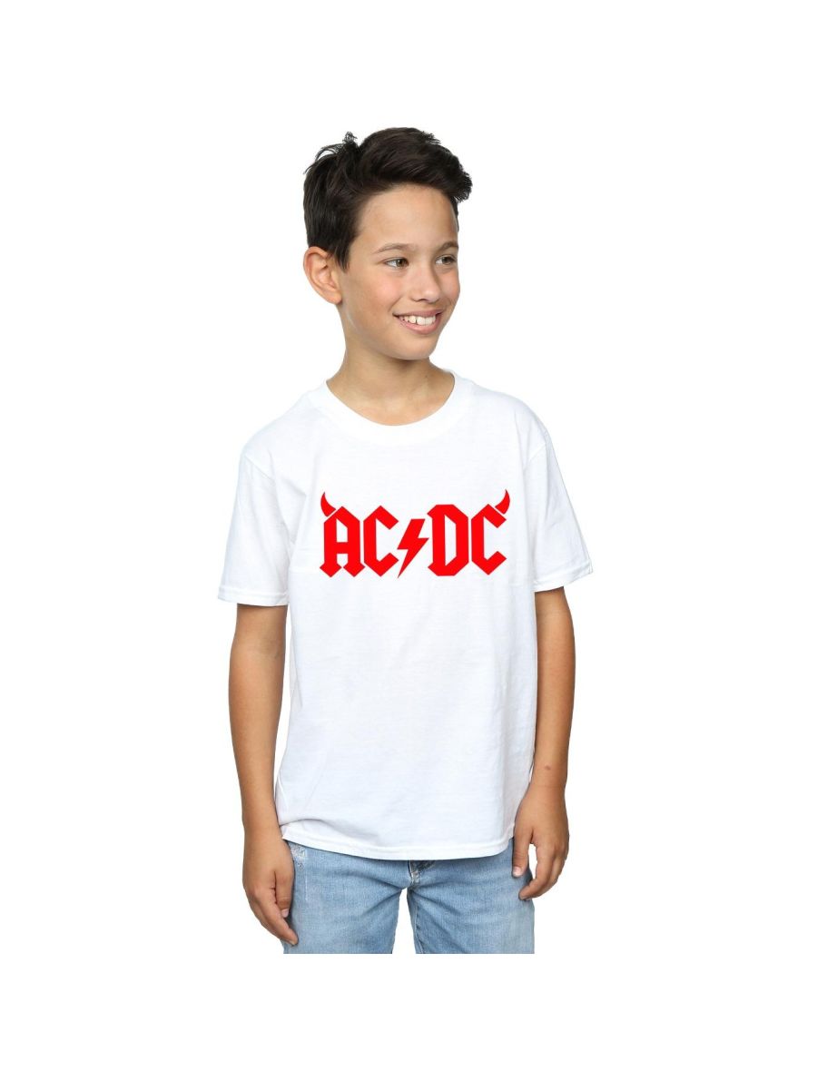 AC/DC Boys Horns Logo T-Shirt - White