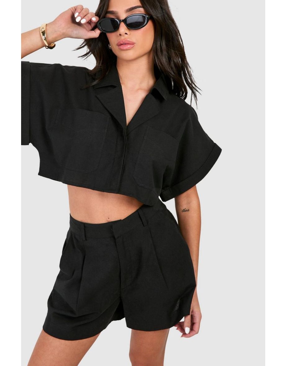 Petite Linen Short - black - 3