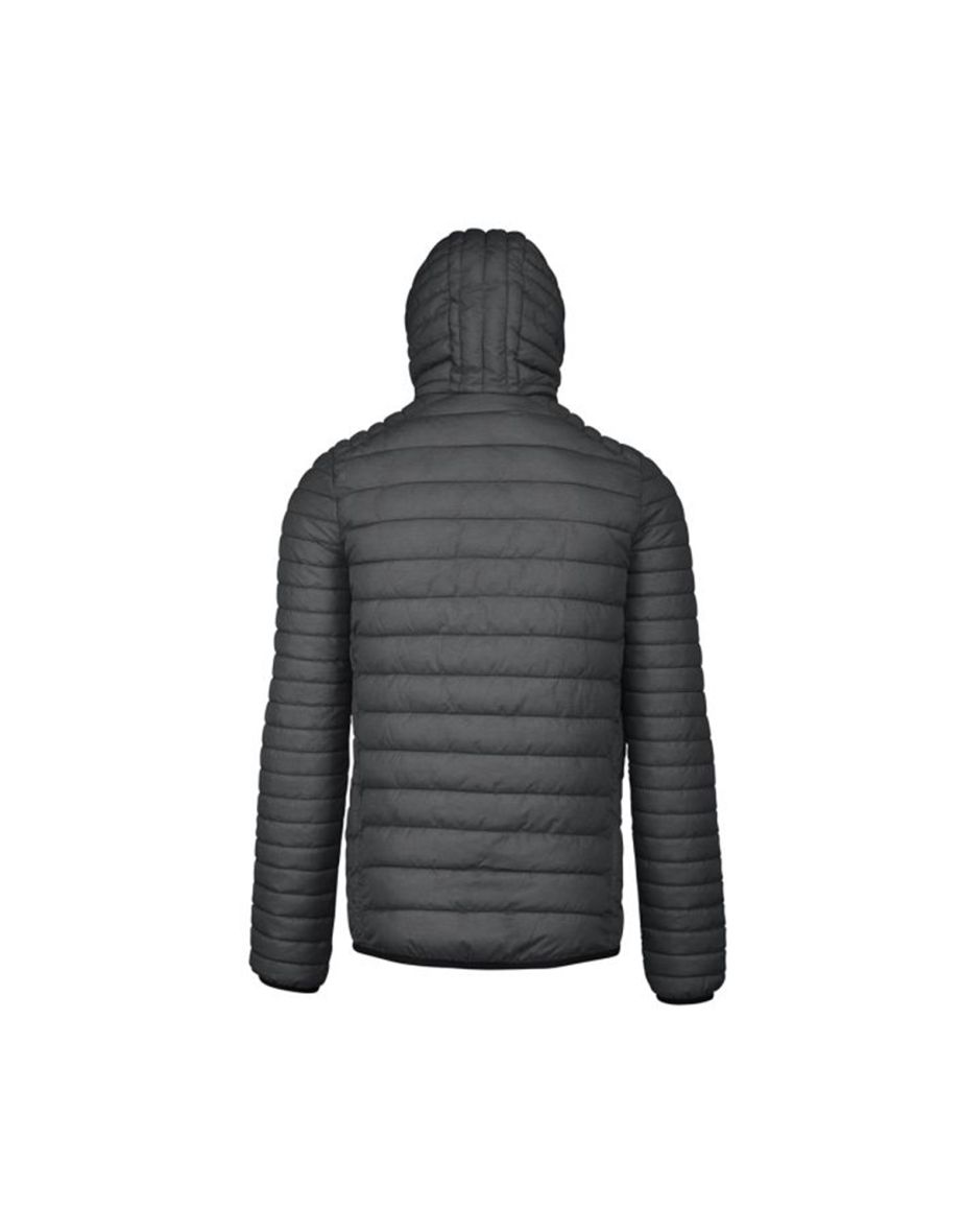 Kariban Mens Lightweight Hooded Down Jacket - Marl Dark Grey - 1