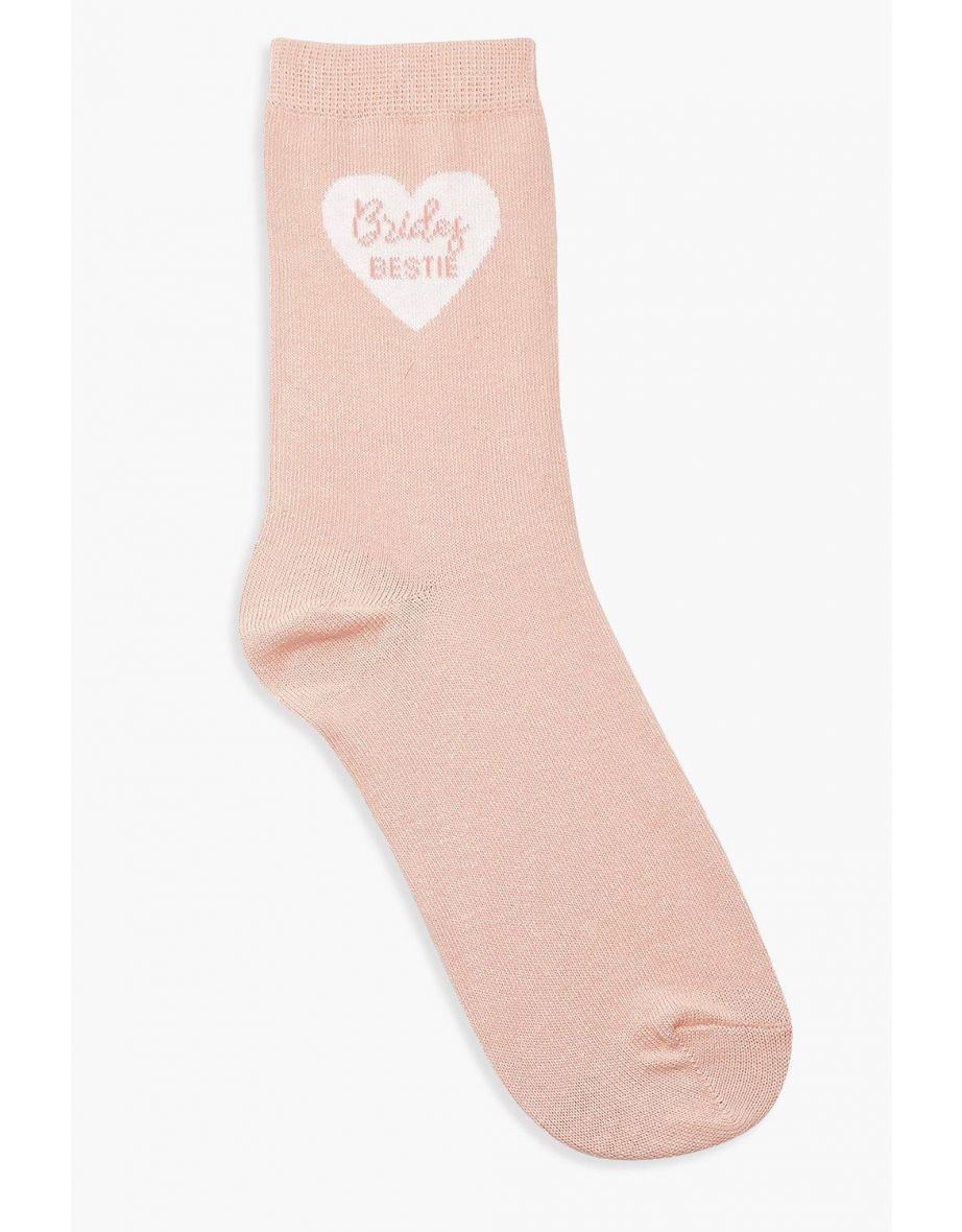 Brides Bestie Slogan Socks - pink