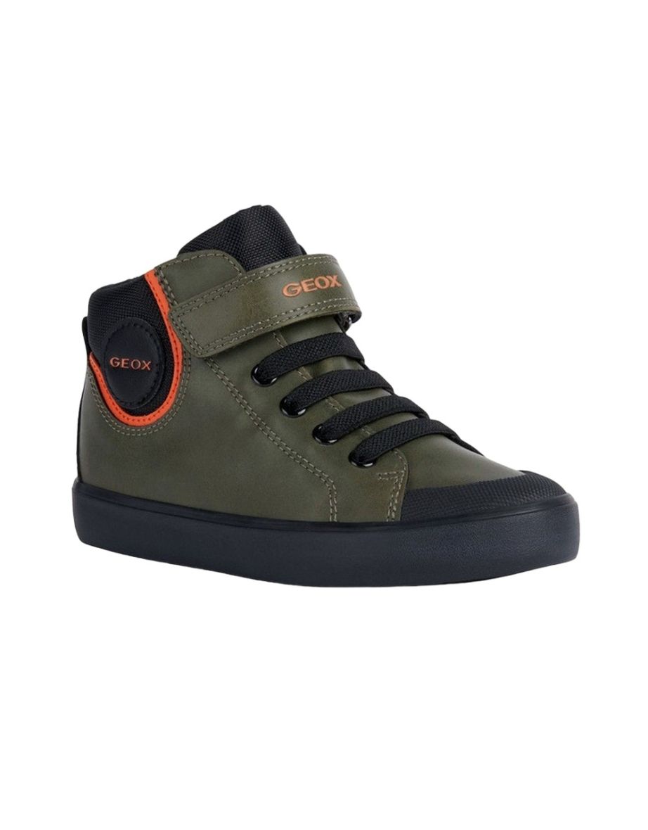 Geox Boys J Gisli B Trainers - Dark Green/Black