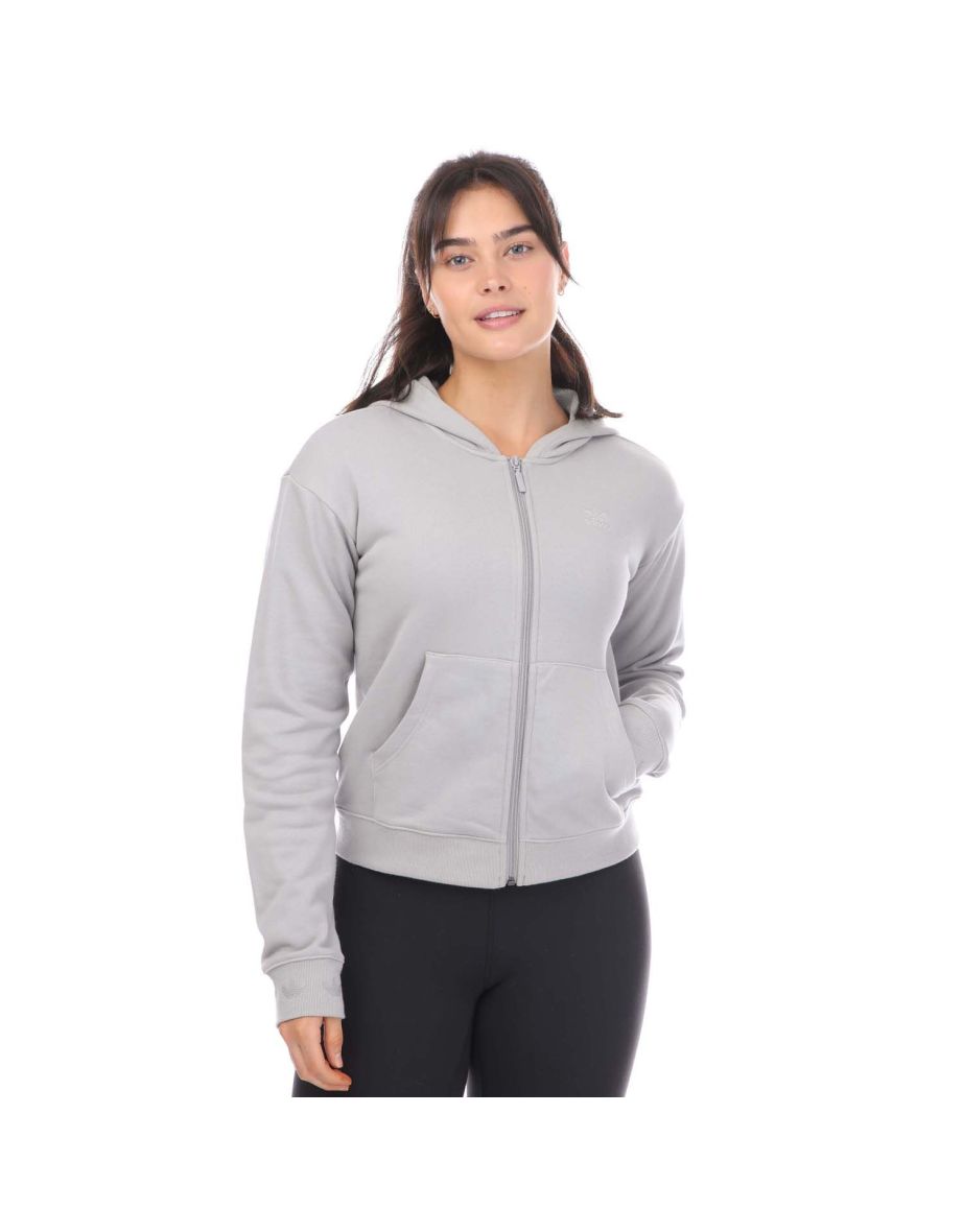 Grey adidas zip hoodie women's online