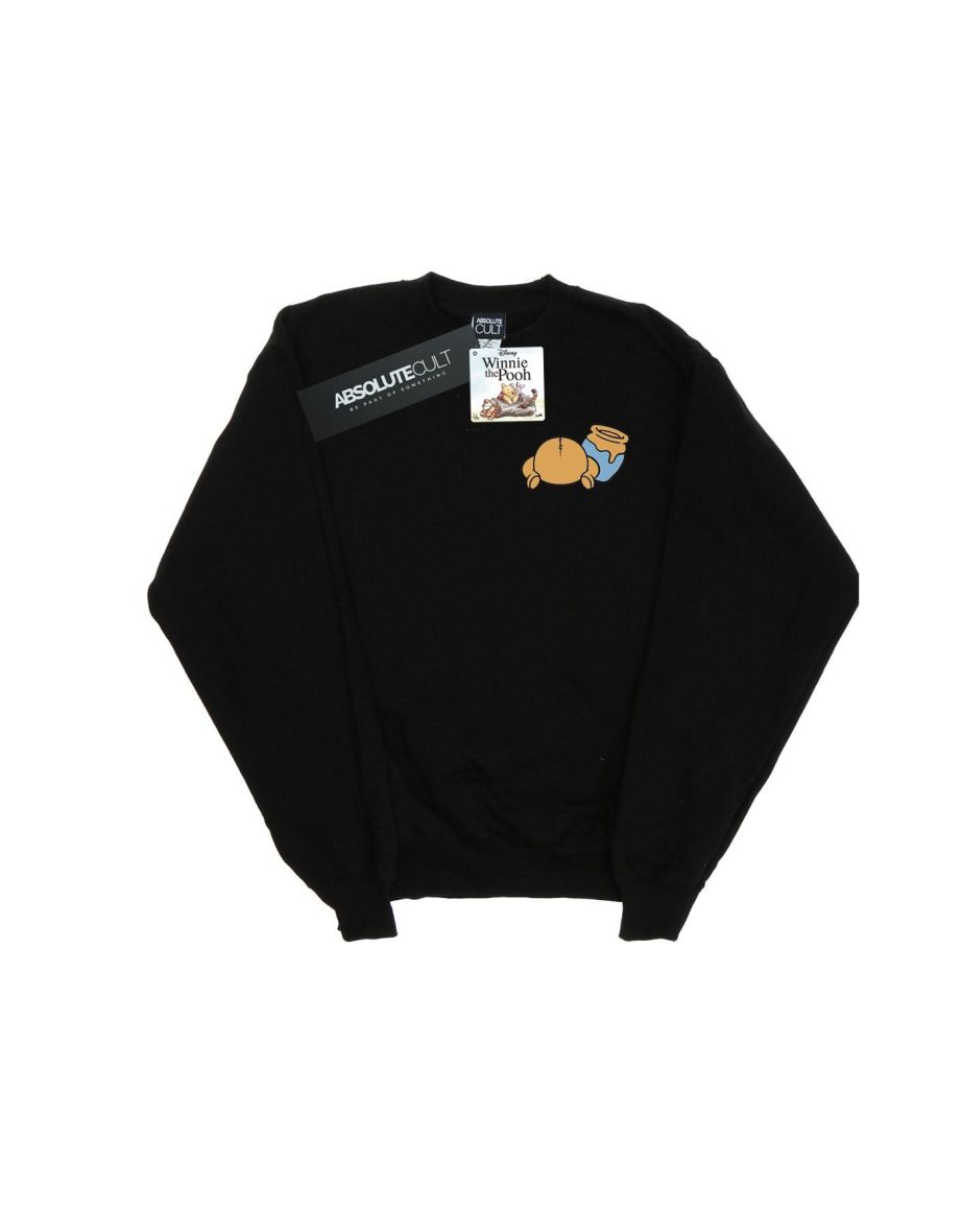 Disney Boys Winnie The Pooh Backside Breast Print Sweatshirt - Black