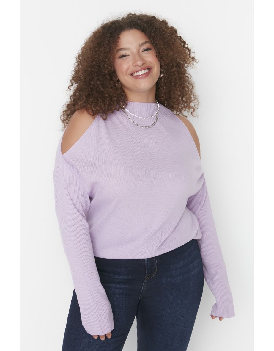 Plus size purple sweater shop
