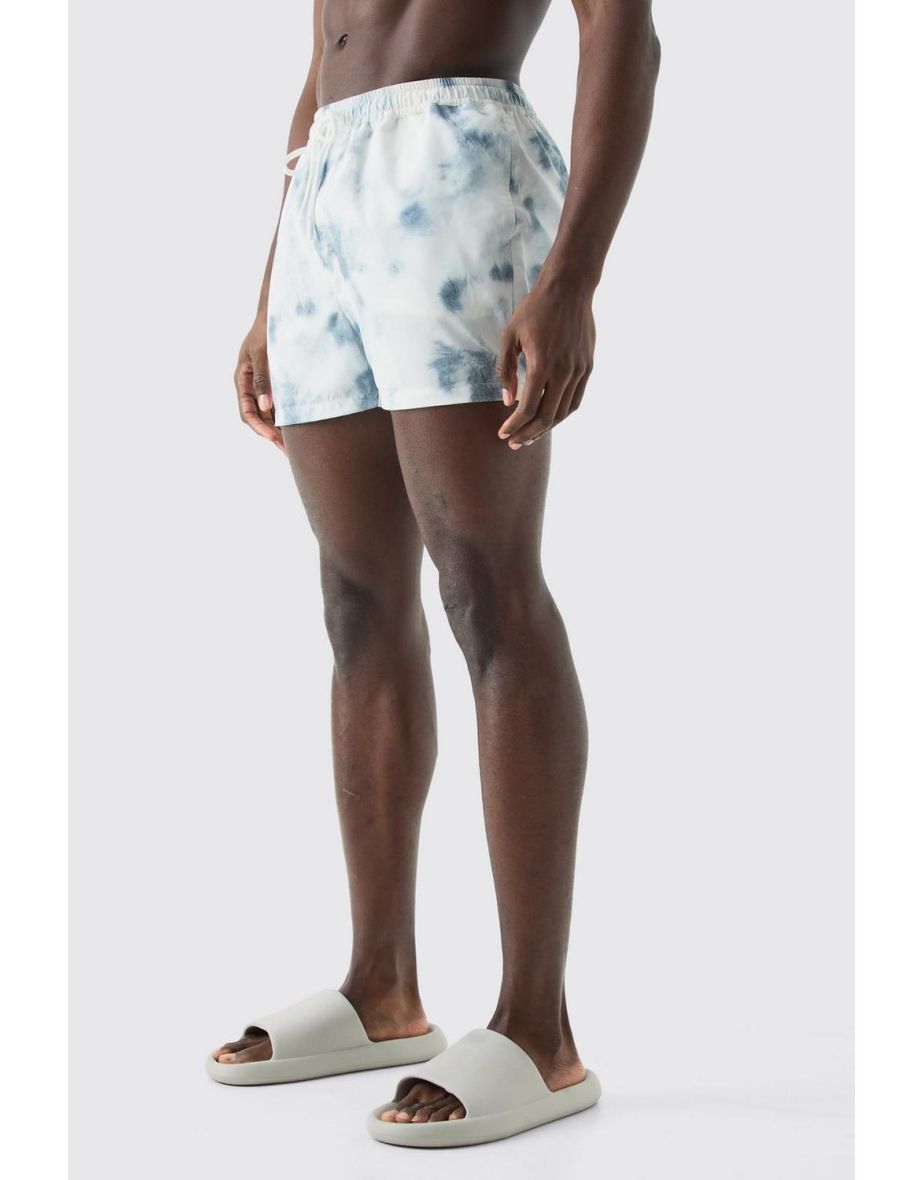 Short Length Tie Dye Swim Short - grey
