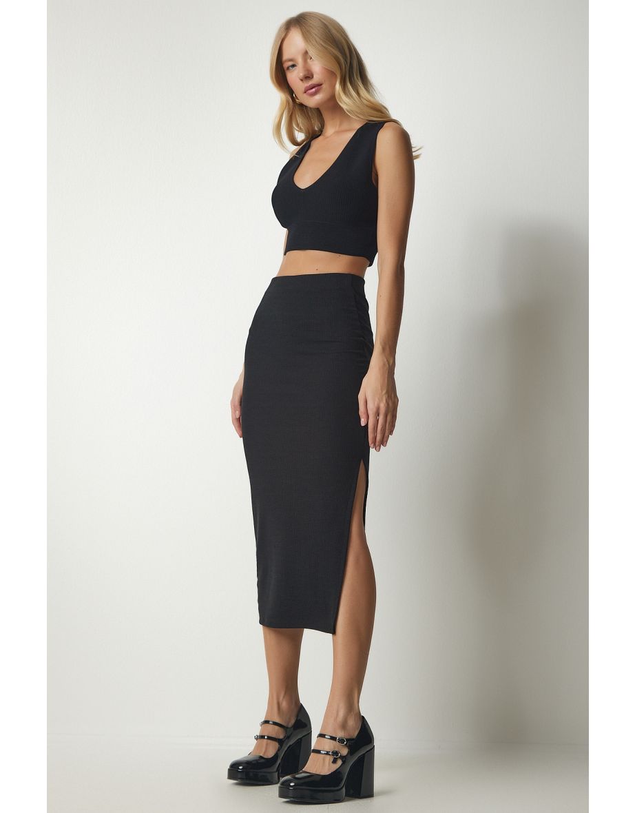Black corduroy skirt 40 discount