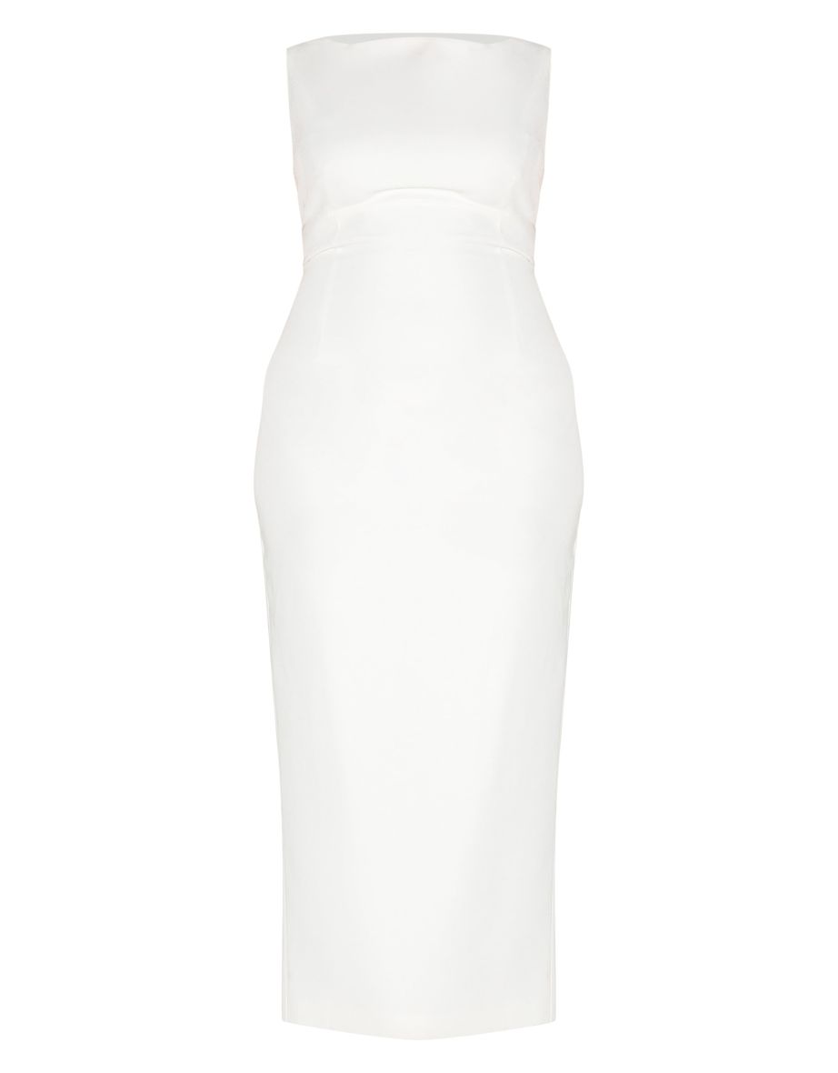Plus Premium White Scoop Back Midaxi Dress - 4