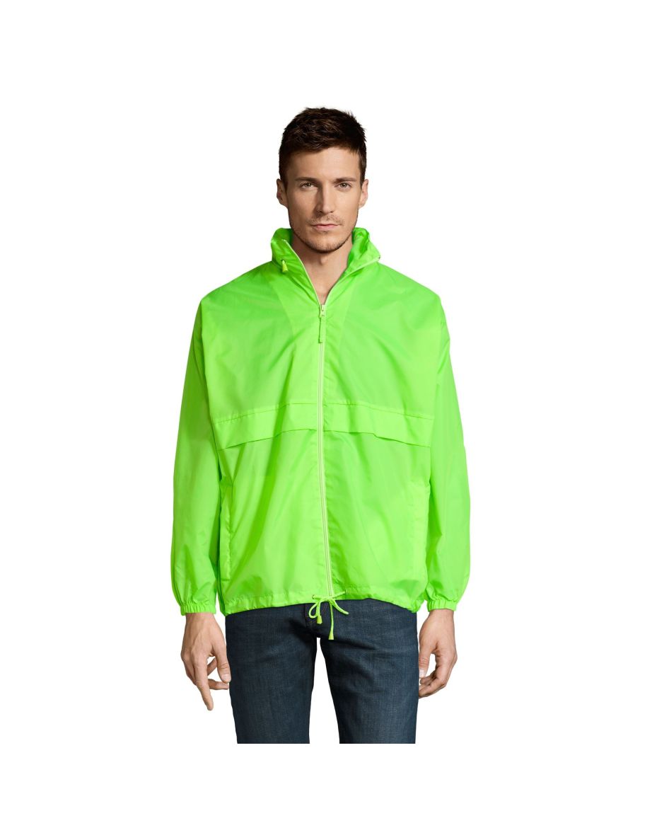 SOLS Surf Windbreaker Lightweight Jacket - Neon Green