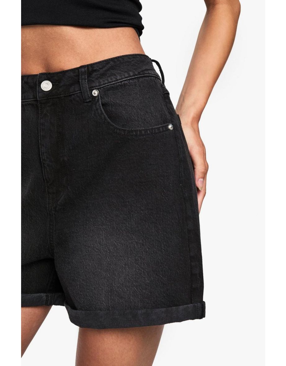 Tall Denim Mom Short - washed black - 3