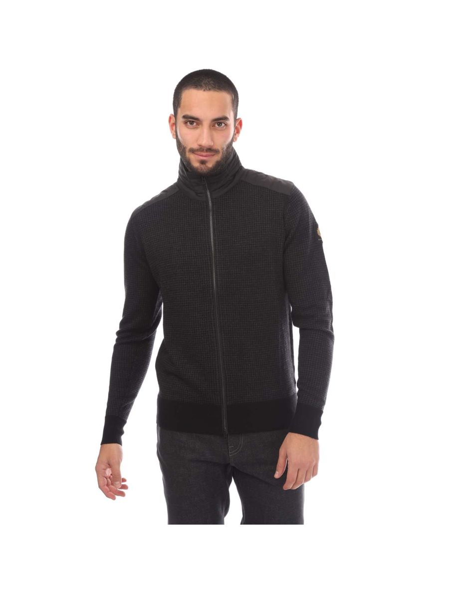 Men's Belstaff Kelby Zip Cardigan in Black