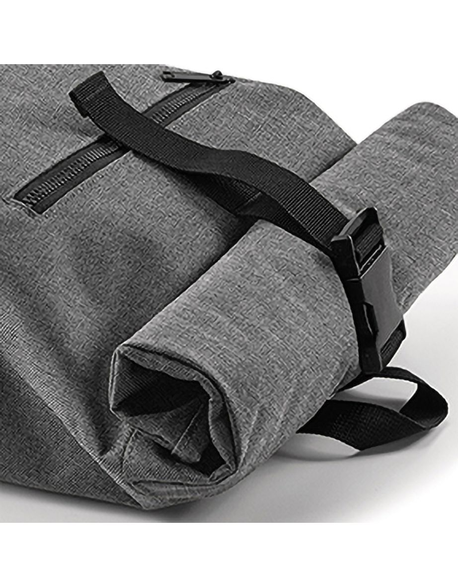 Bagbase Roll-Top Backpack / Rucksack / Bag (12 Litres) - Grey Marl/Black - 3