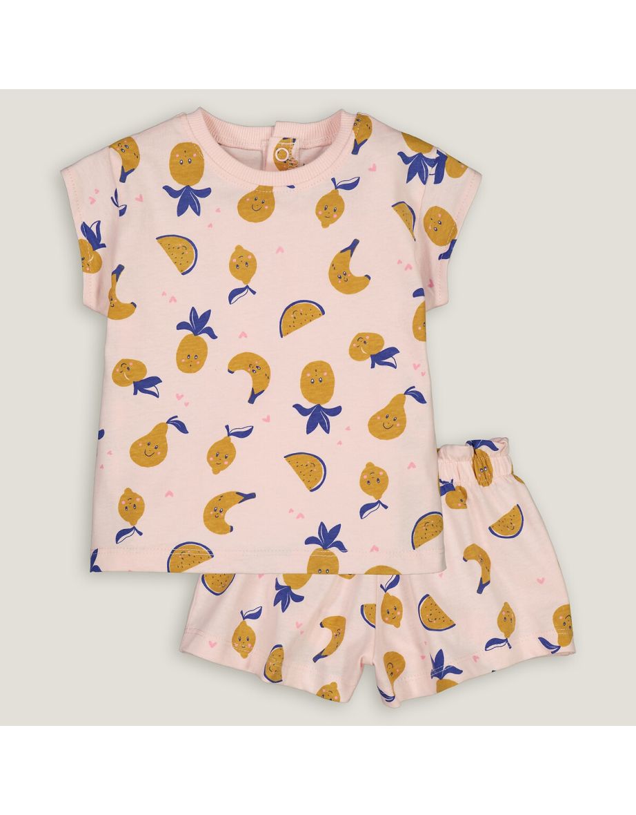 Cotton T-Shirt/Shorts Outfit in Fruit Print - 2