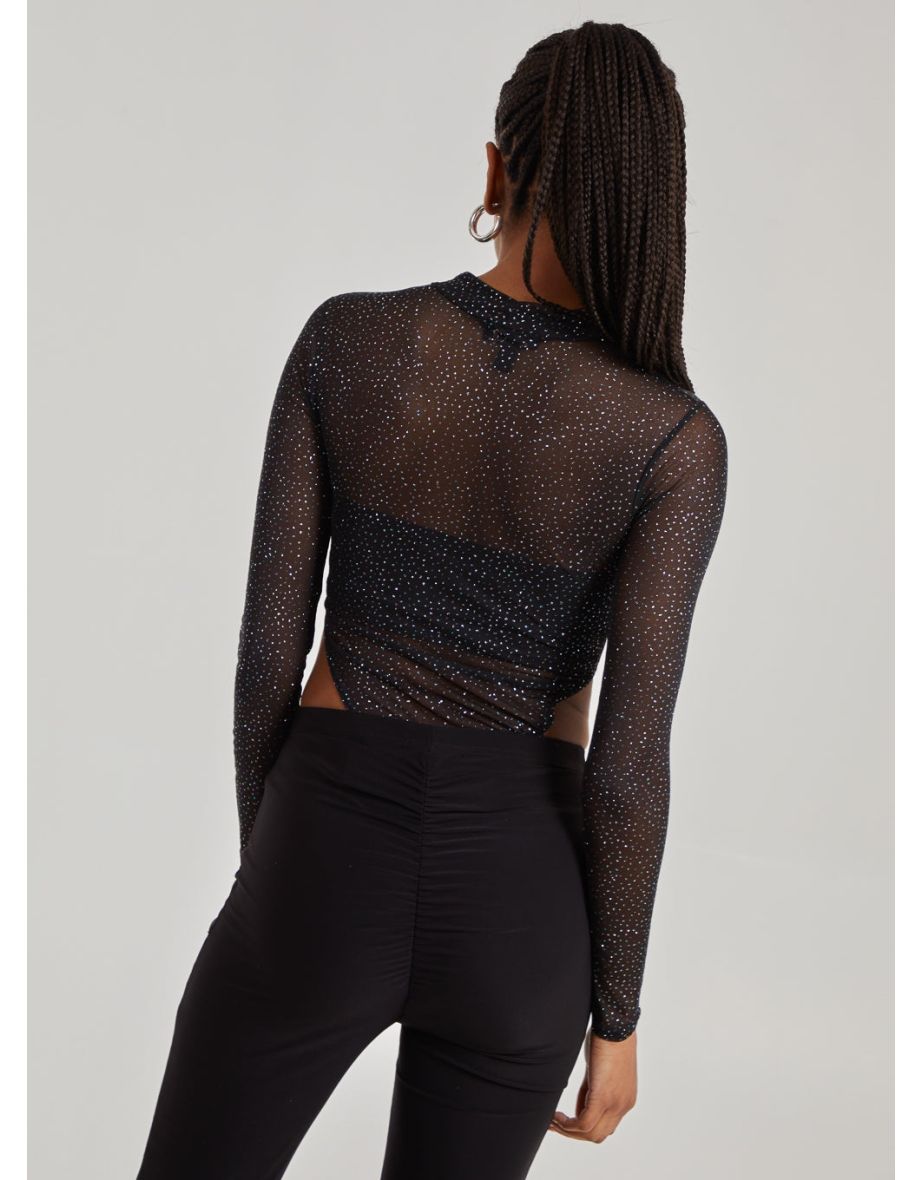 Glitter Long Sleeve Bodysuit - 3