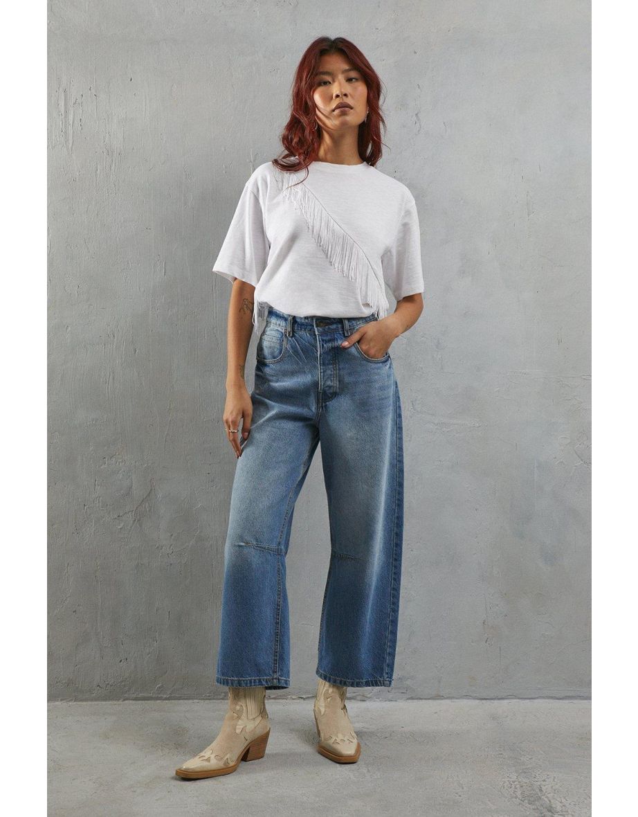 Fringe Asymmetric T-shirt