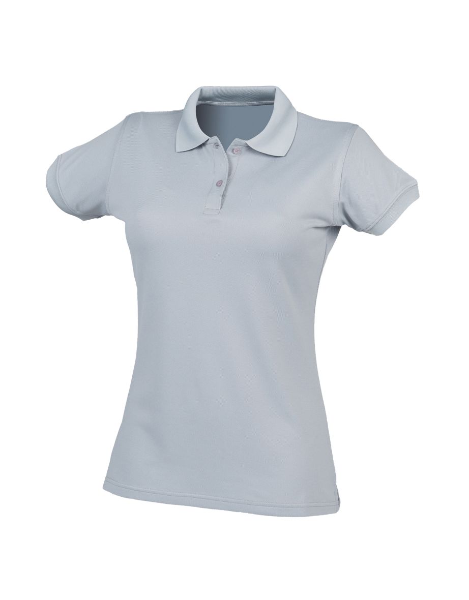 Henbury Womens/Ladies Coolplus® Fitted Polo Shirt - Silver Grey