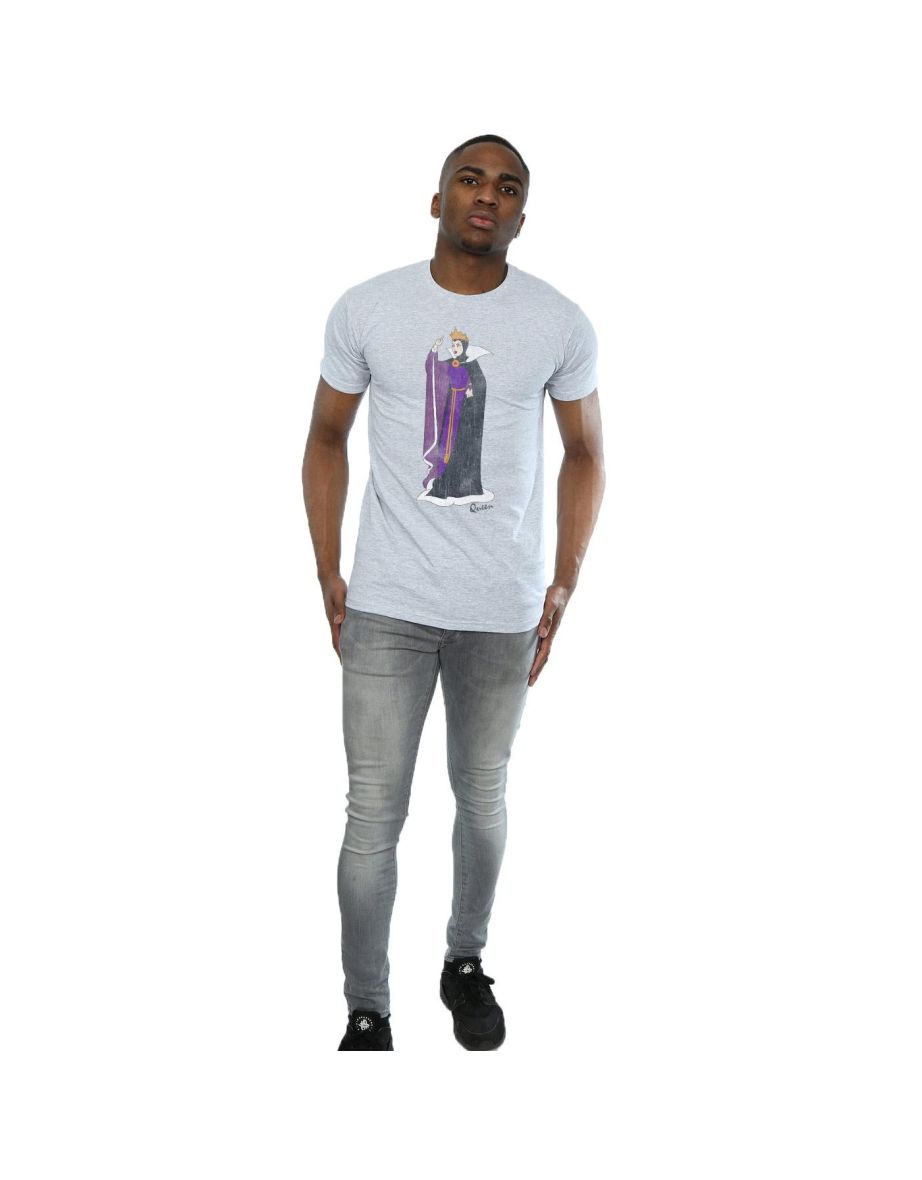Disney Mens Snow White Classic Evil Queen Grimhilde T-Shirt - Sports Grey - 3
