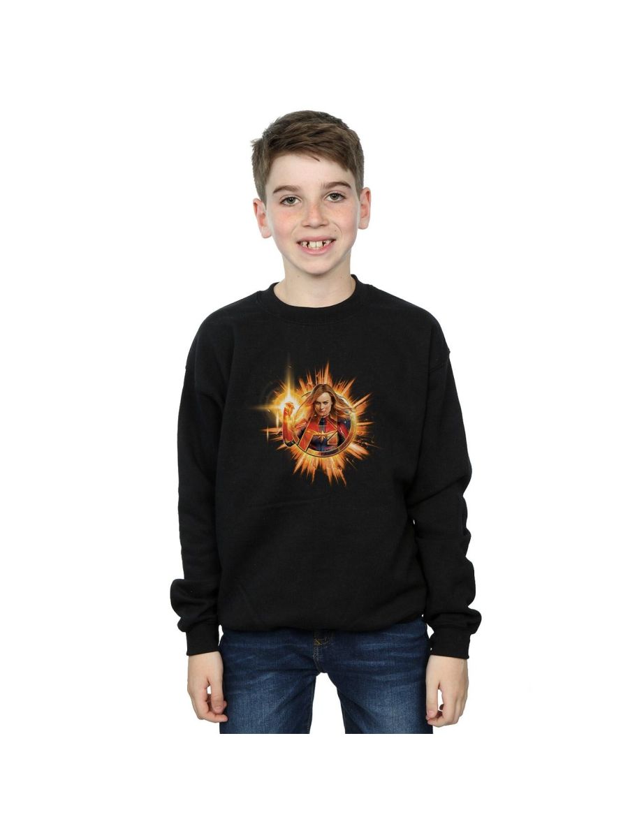 Marvel Boys Avengers Endgame Captain Marvel Blast Sweatshirt - Black