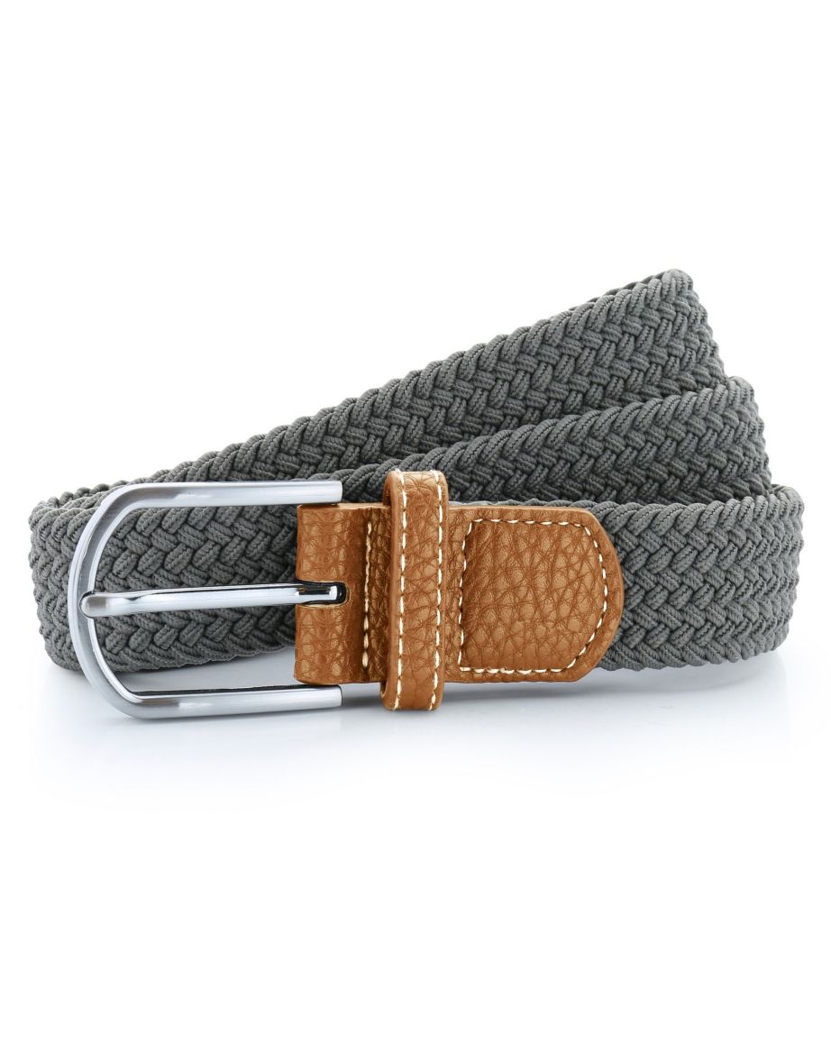 Asquith & Fox Mens Woven Braid Stretch Belt - Slate
