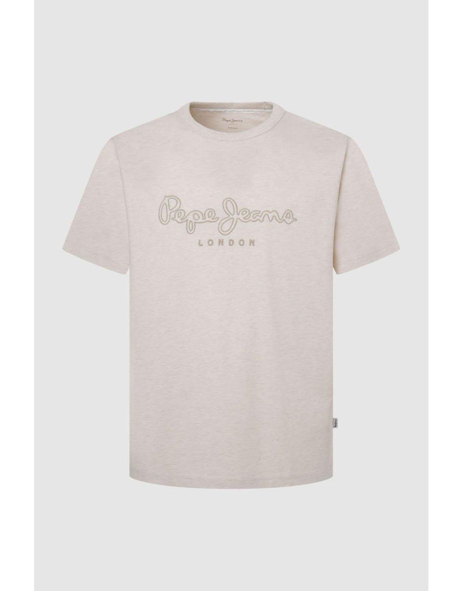 Pepe Jeans New Nouvel Centre Logo Short Sleeve T-shirt Cream