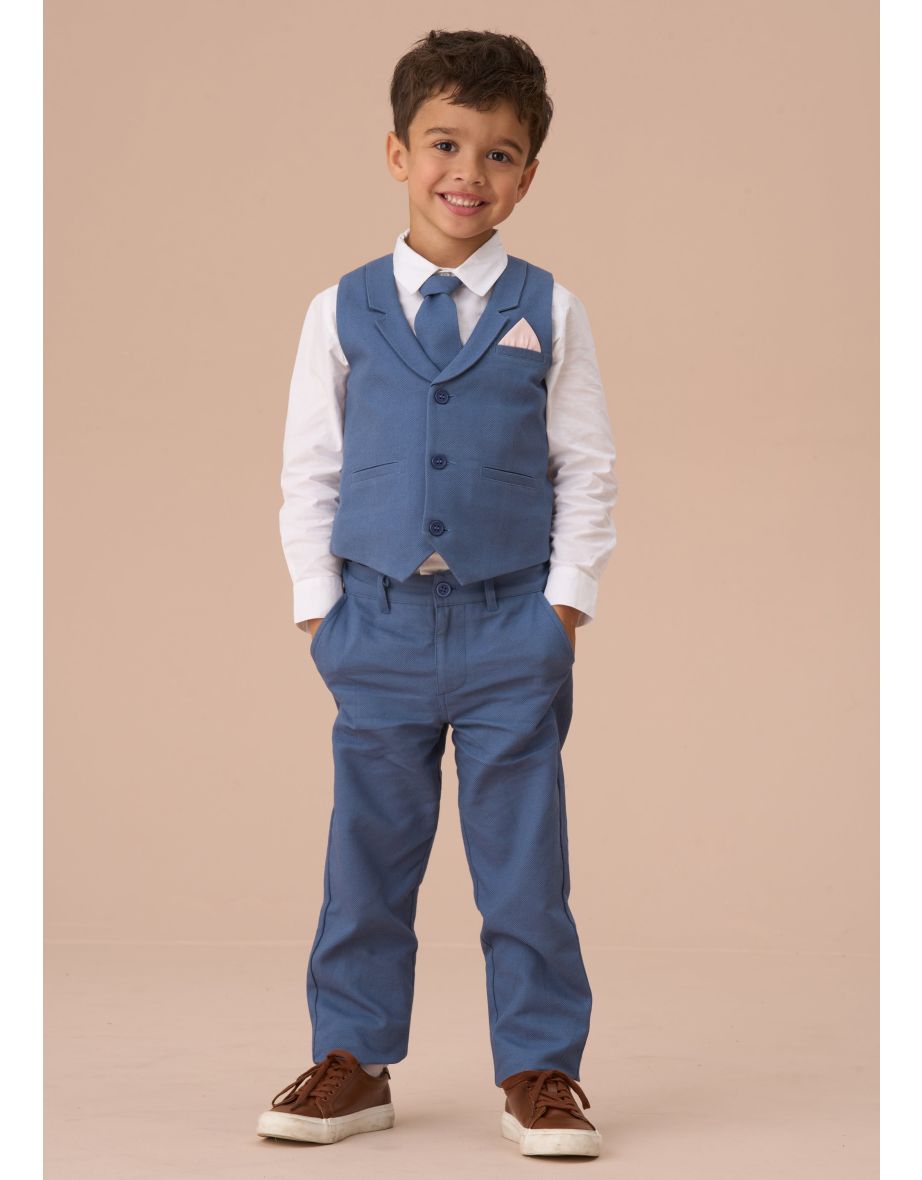 Matty Blue Smart Printed Trouser