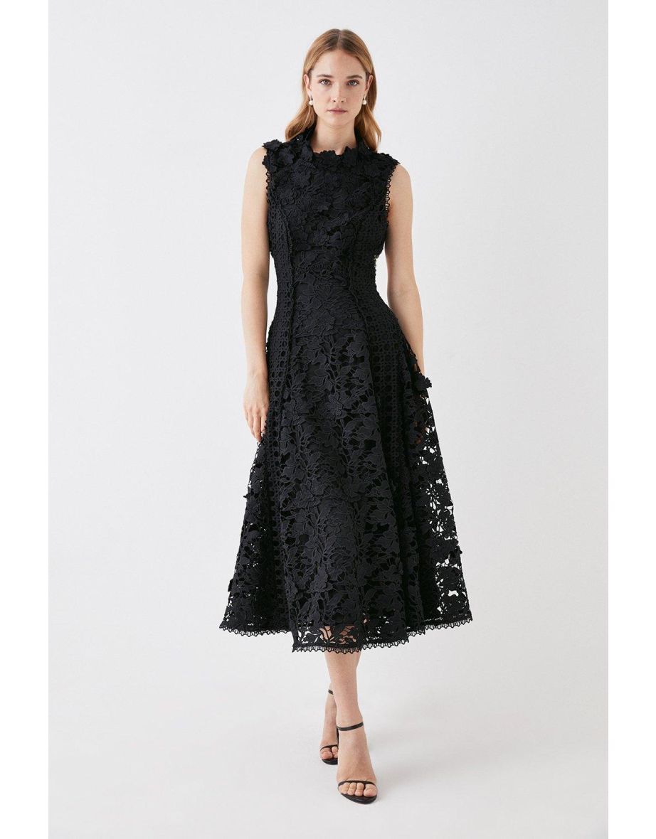 The Collector Applique Lace Midi Dress