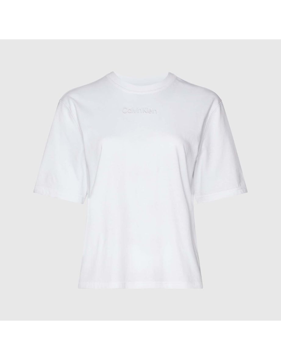Women's Calvin Klein Gym T-Shirt in White - 3