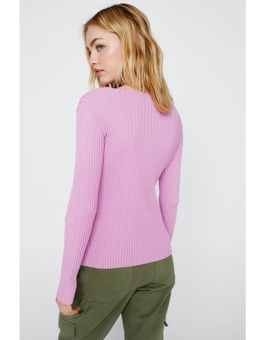 2 In 1 Knitted Ribbed Cardigan - 3