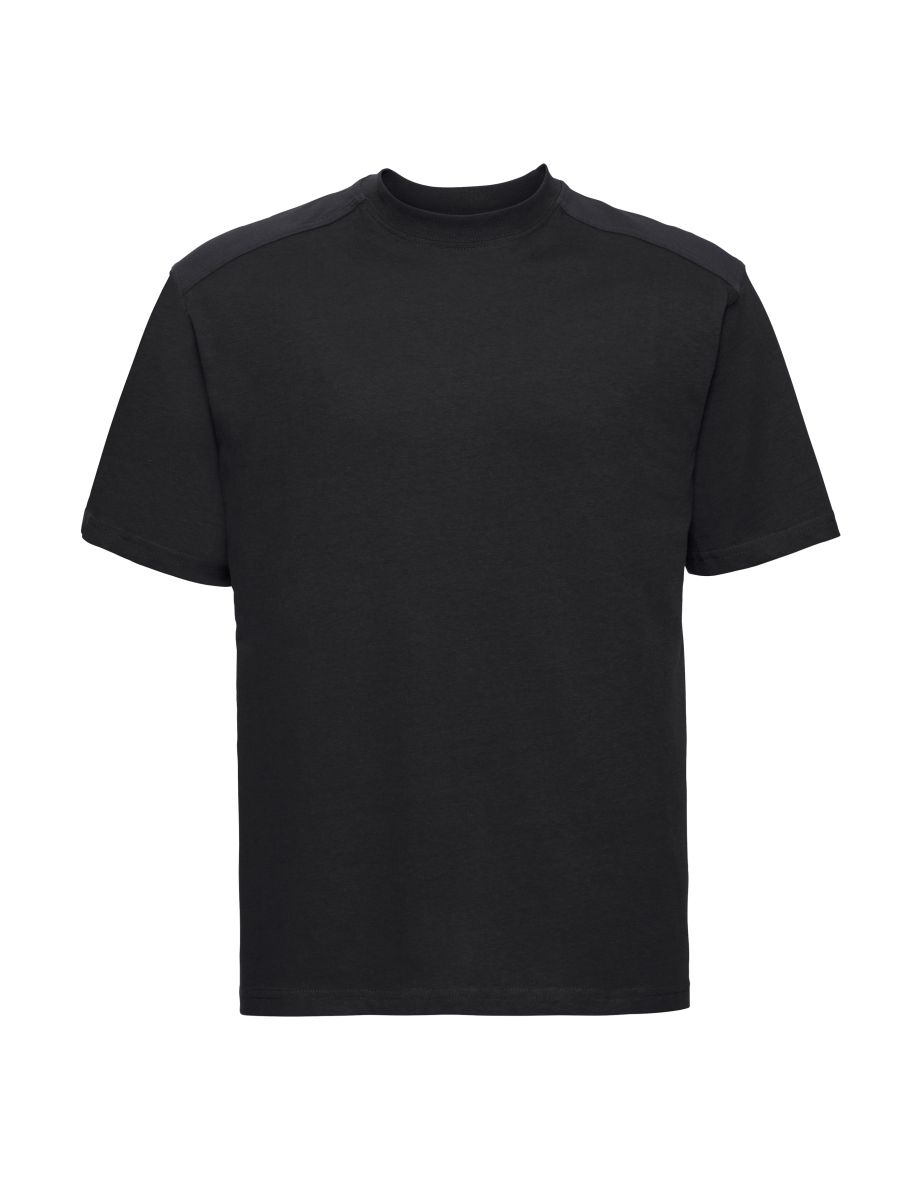 Russell Europe Mens Workwear Short Sleeve Cotton T-Shirt - Black