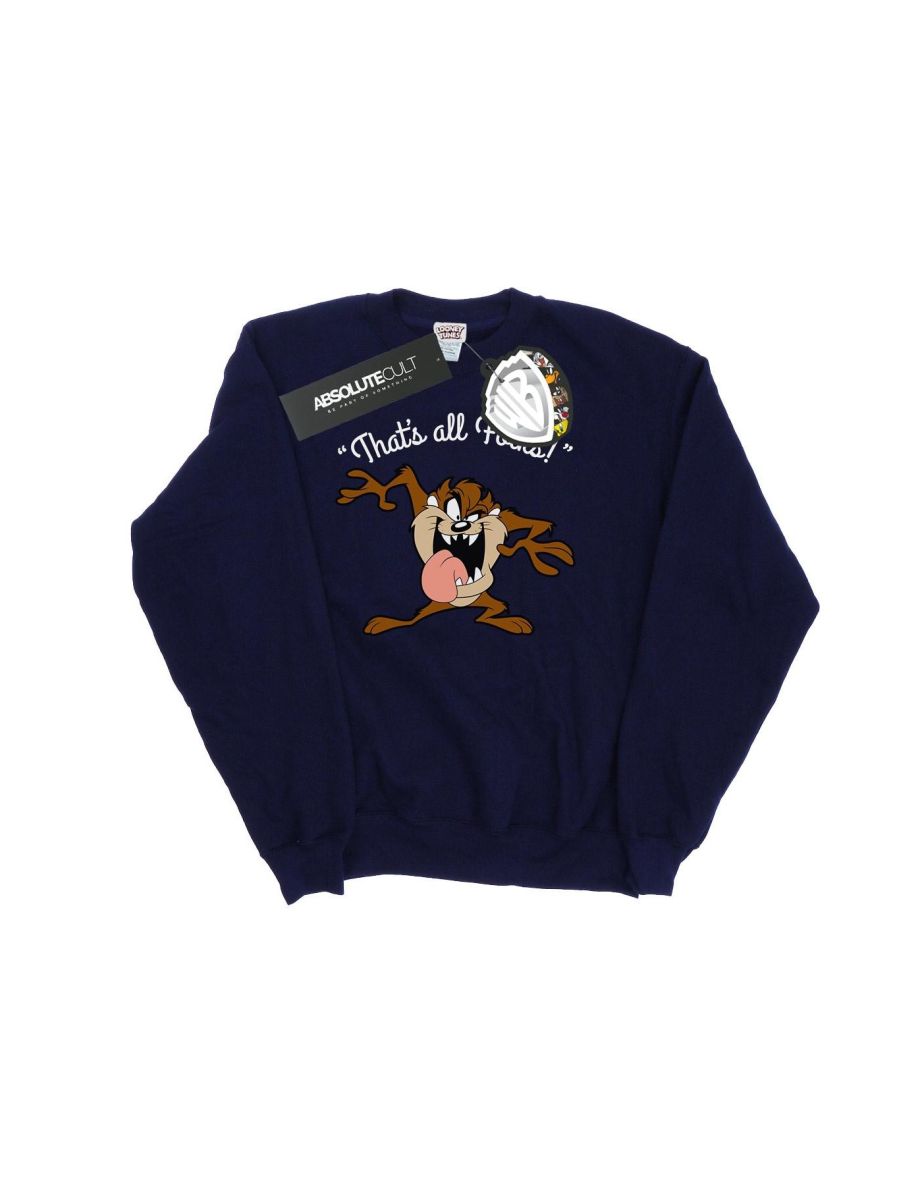 Looney Tunes Womens/Ladies That´s All Folks Taz Sweatshirt - Navy Blue