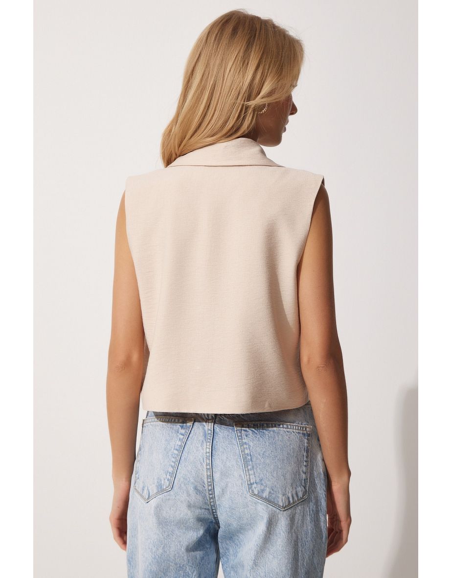 Happiness İStanbul Beige Waistcoat - 3
