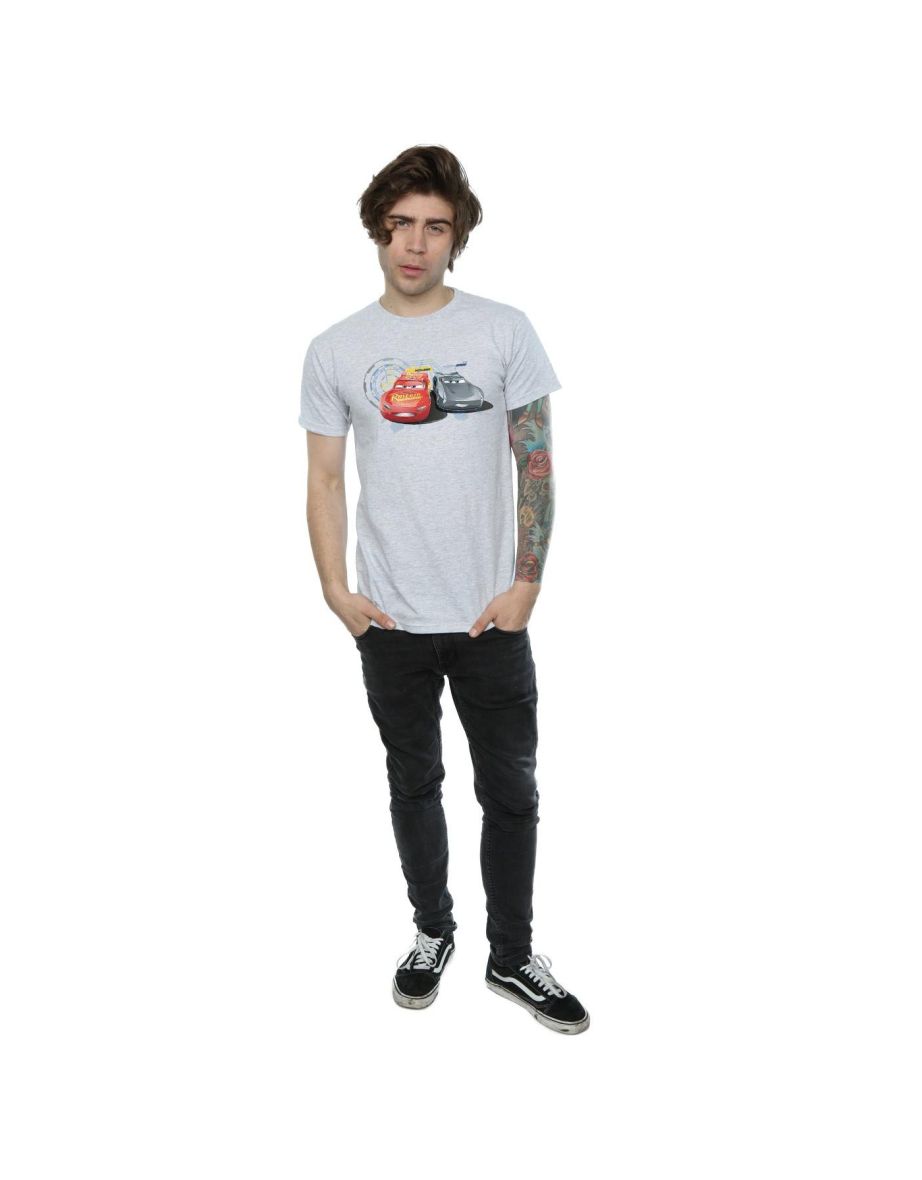 Disney Mens Cars Lightning Vs Storm T-Shirt - Sports Grey - 3