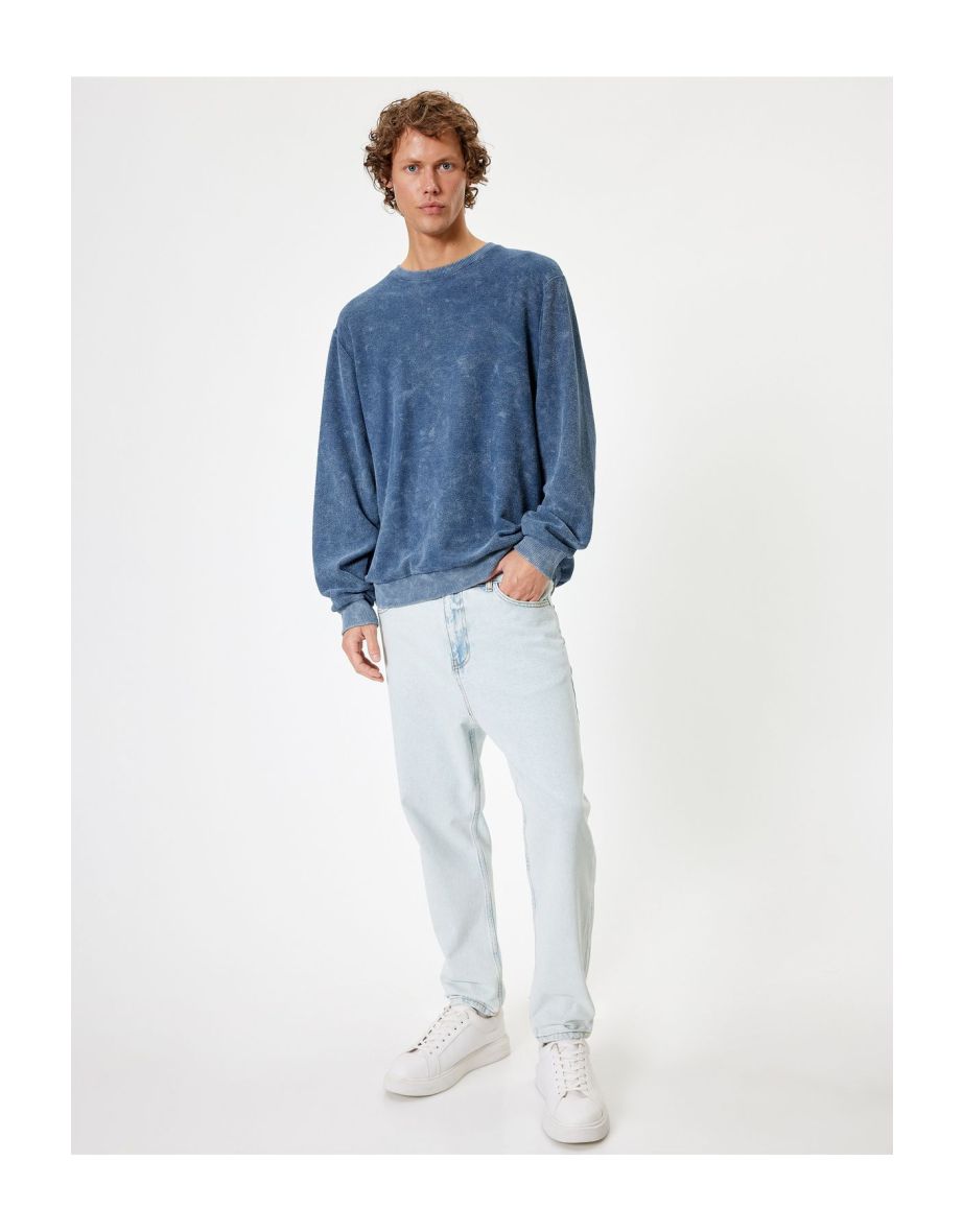 Buttoned Regular Waist Cotton Loose Fit Jeans - Steve Jean